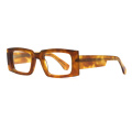 Vintage Design Rectangle Bevel Acetate Frame Optical Glasses